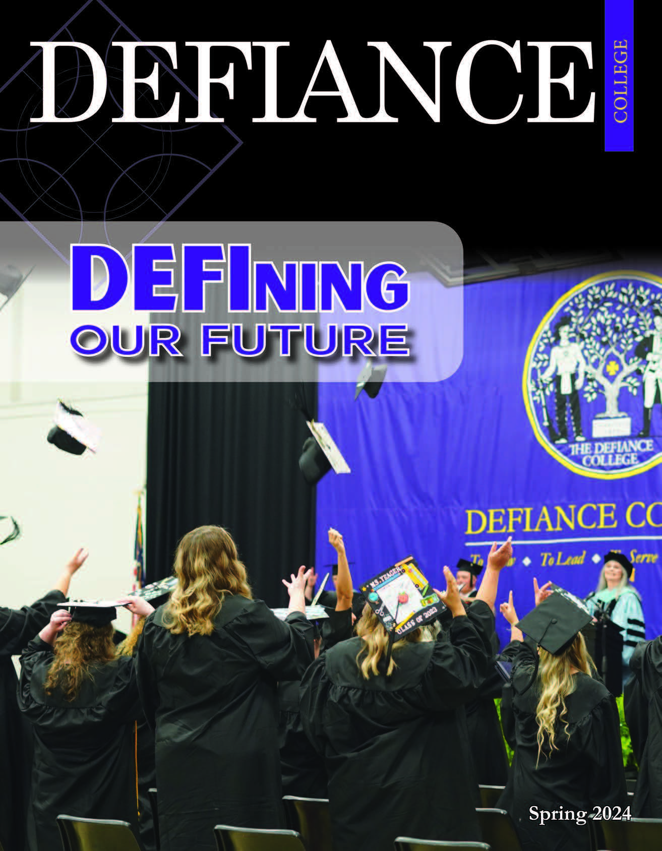 cover of DC Magazine with graduates throwing caps